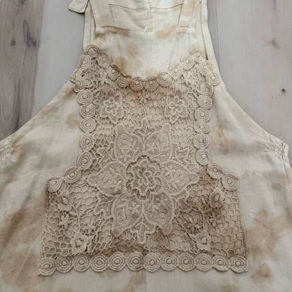 NWT Women's Medium Overalls Tan Cream Bohemian Crochet - Picture 11 of 16